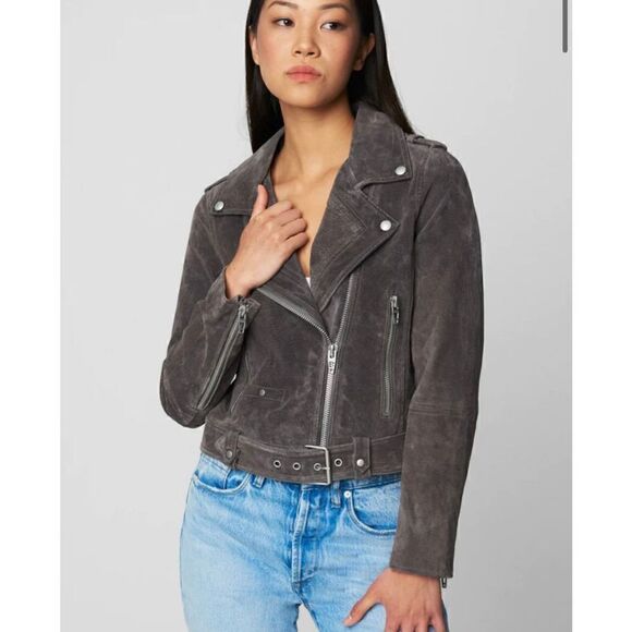 New BlankNYC Women’s Suede Leather Moto Iconic Jacket Size Medium - Picture 1 of 8